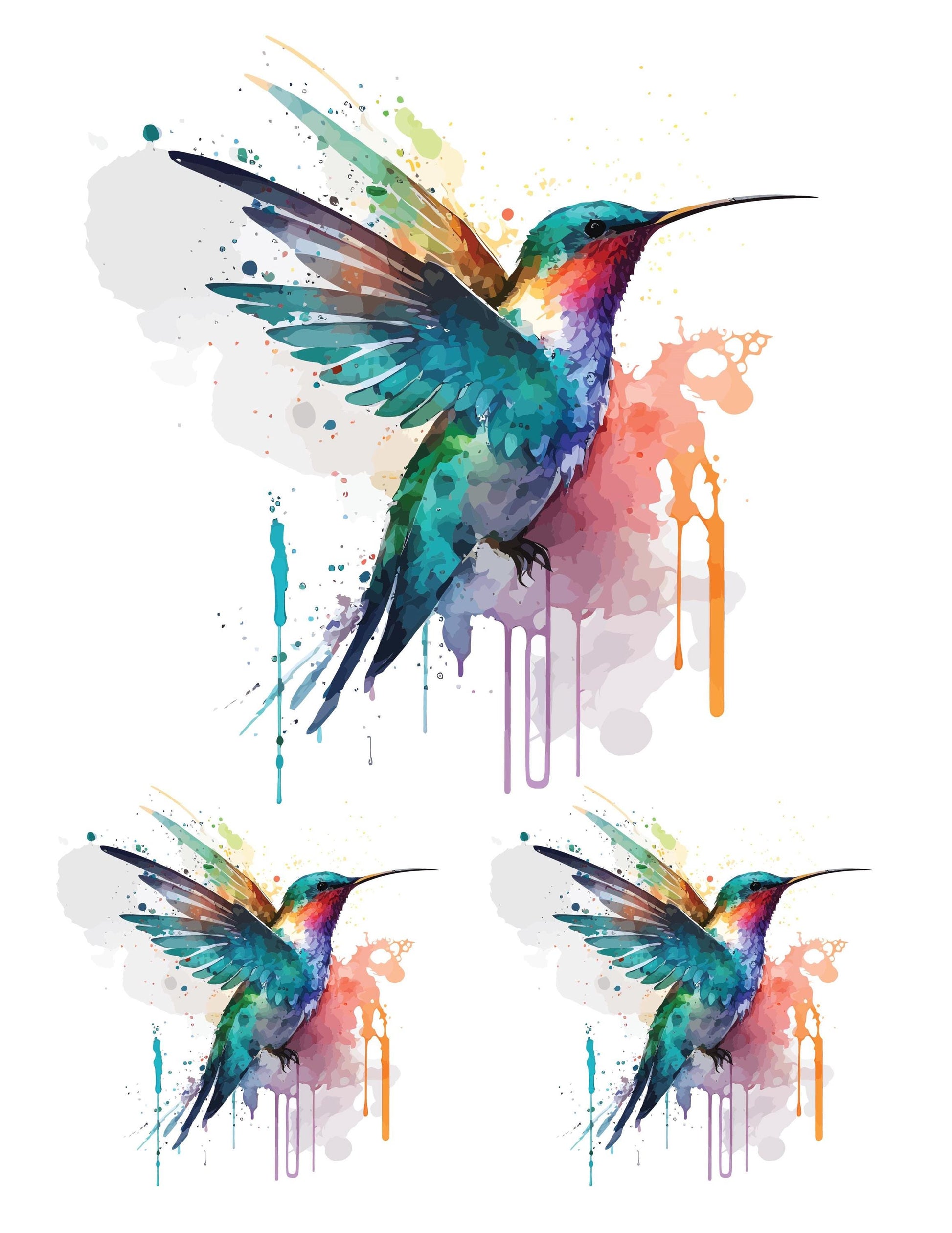 Hummingbird - Easy Furniture Transfer - Decor Transfer - Furniture Upcycling - Tropical Bird