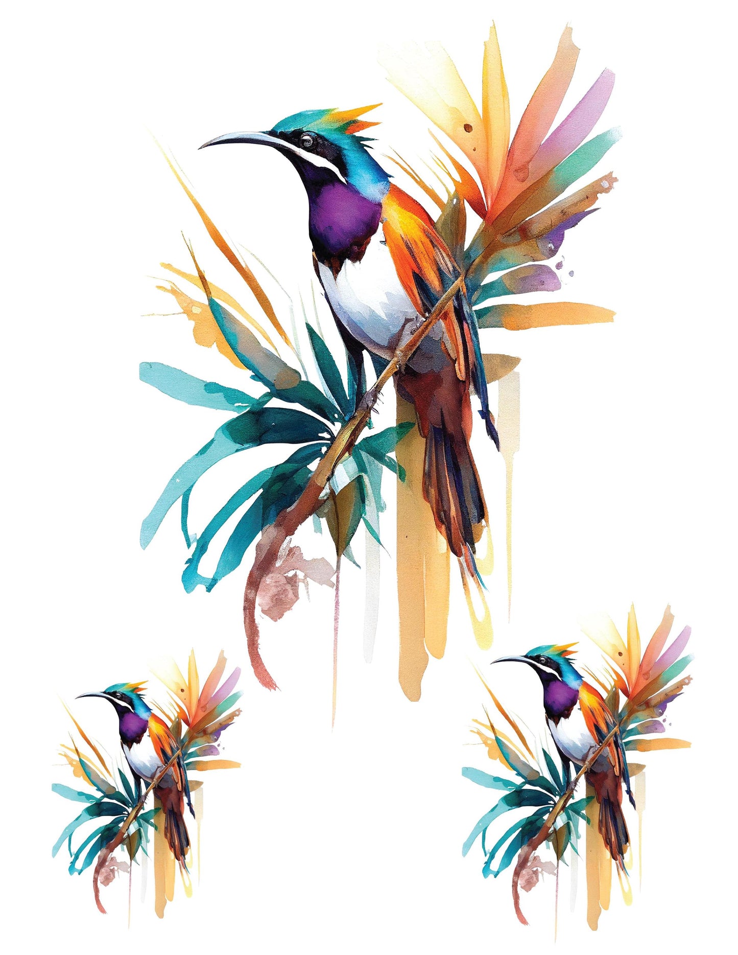 Exotic - Easy Furniture Transfer - Decor Transfer - Furniture Upcycling - Tropical Bird