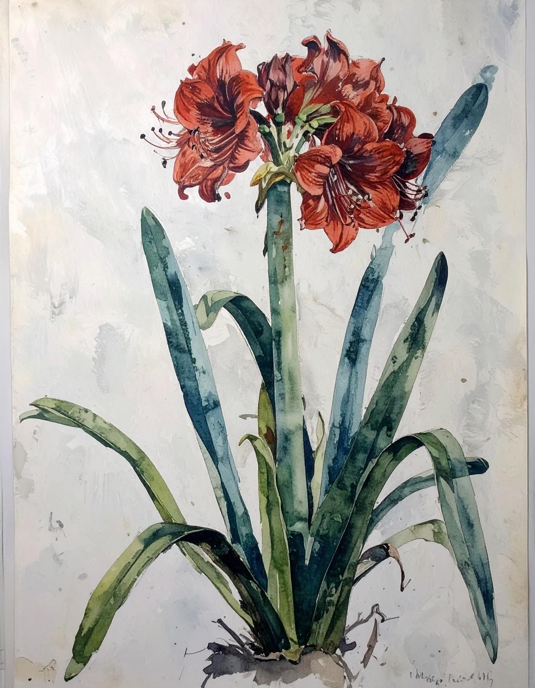 Amaryllis - Decoupage Paper for Furniture - 7 Size Options - Botanical Art