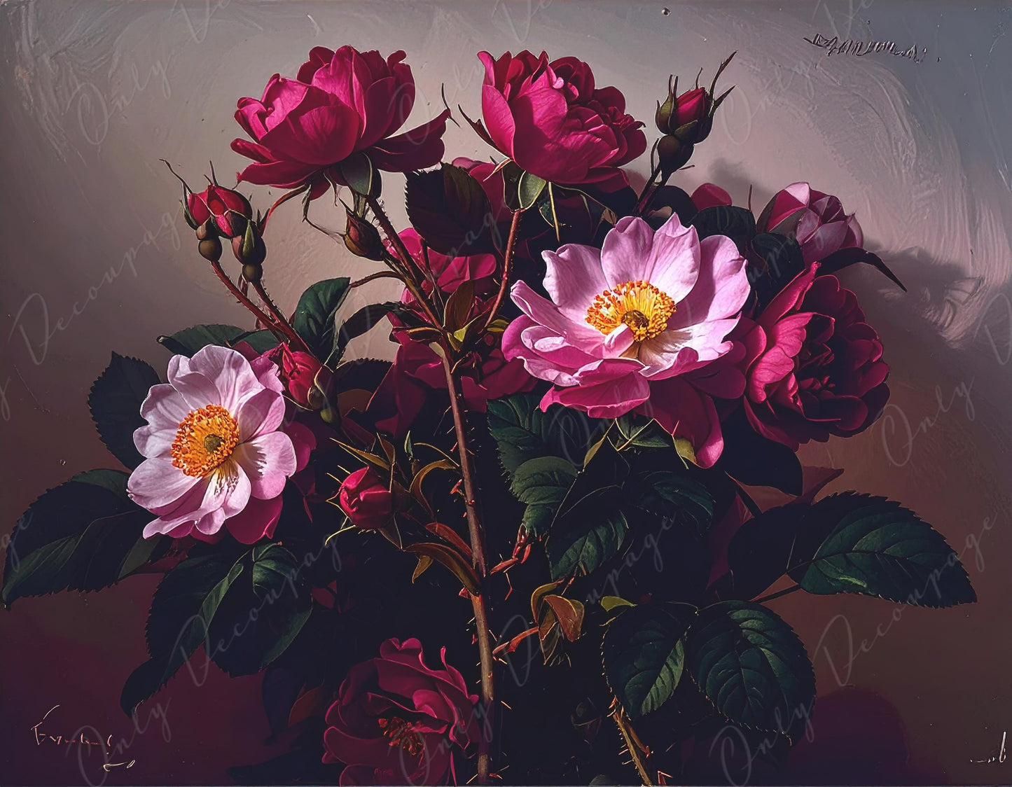 NEW! Chiaroscuro - Large Decoupage Paper for Furniture - 7 Size Options