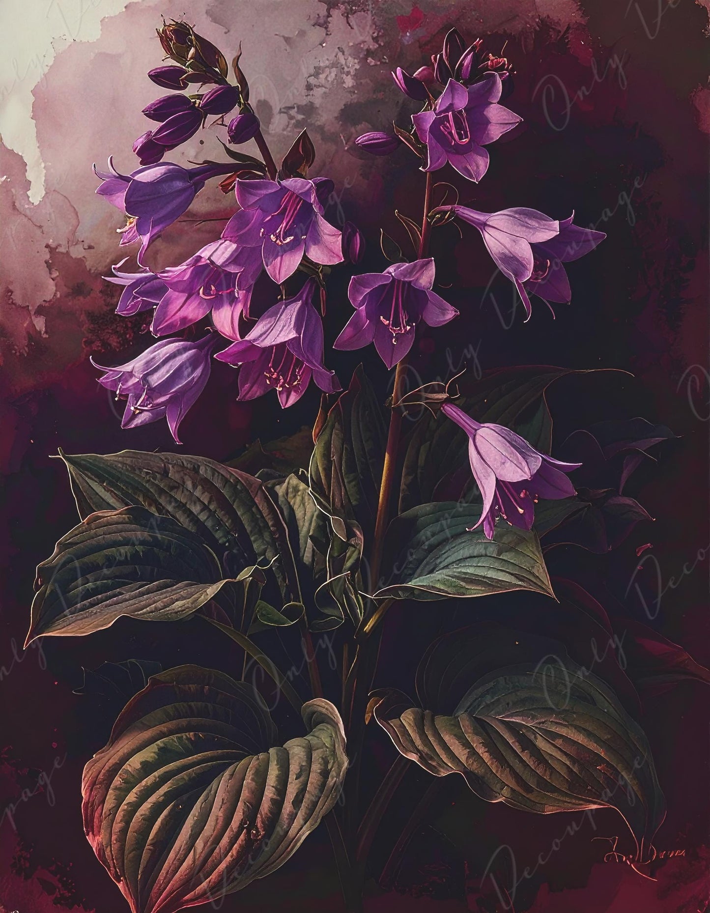 Purple - Large Decoupage Paper for Furniture - 7 Size Options - Chiaroscuro
