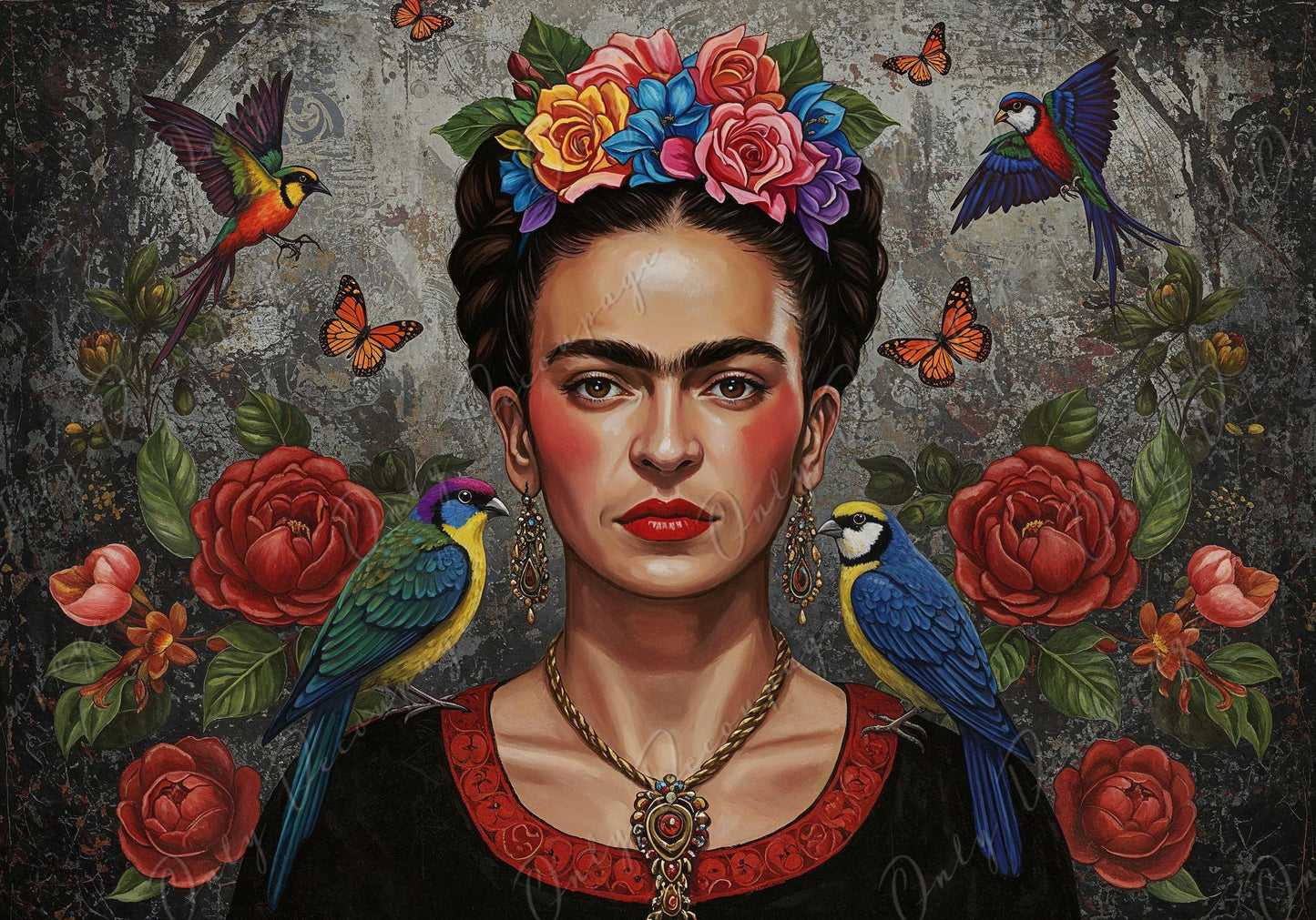 Frida Series - Large Decoupage Paper for Furniture - 7 Size Options - Rice Paper Decoupage