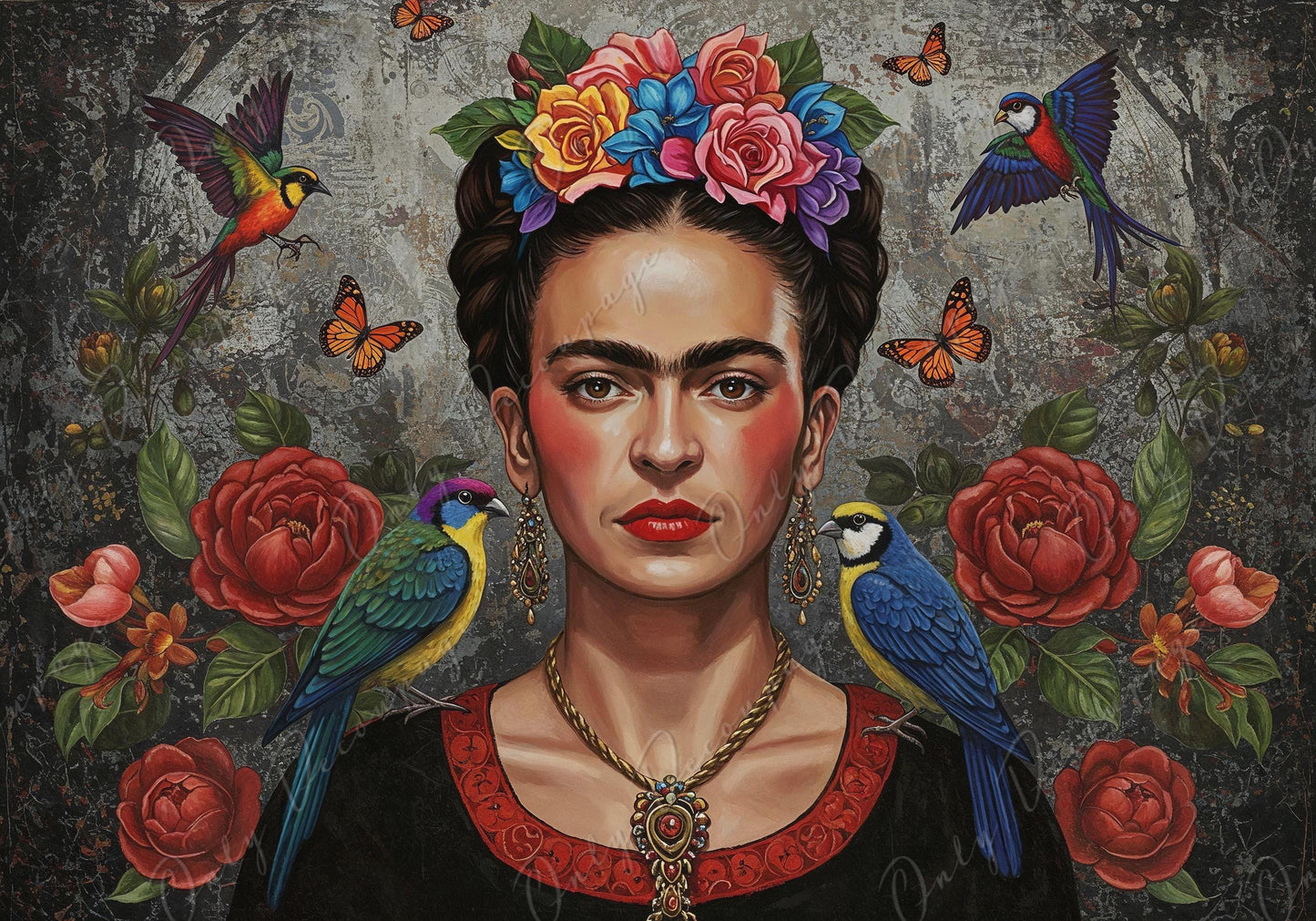Frida Series - Large Decoupage Paper for Furniture - 7 Size Options - Rice Paper Decoupage