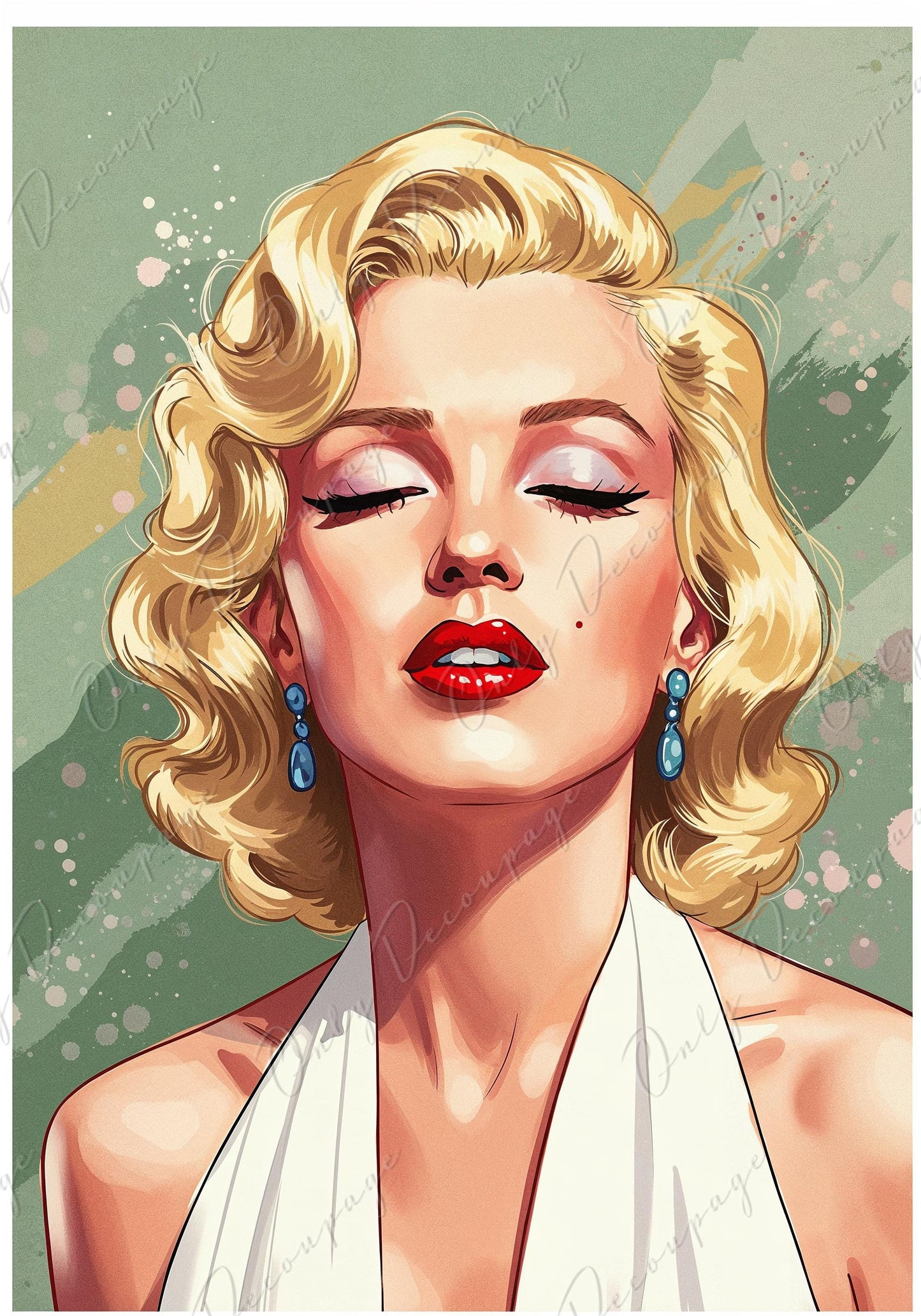 Large Decoupage Paper for Furniture - Marilyn Series - 7 Size Options - Blondie