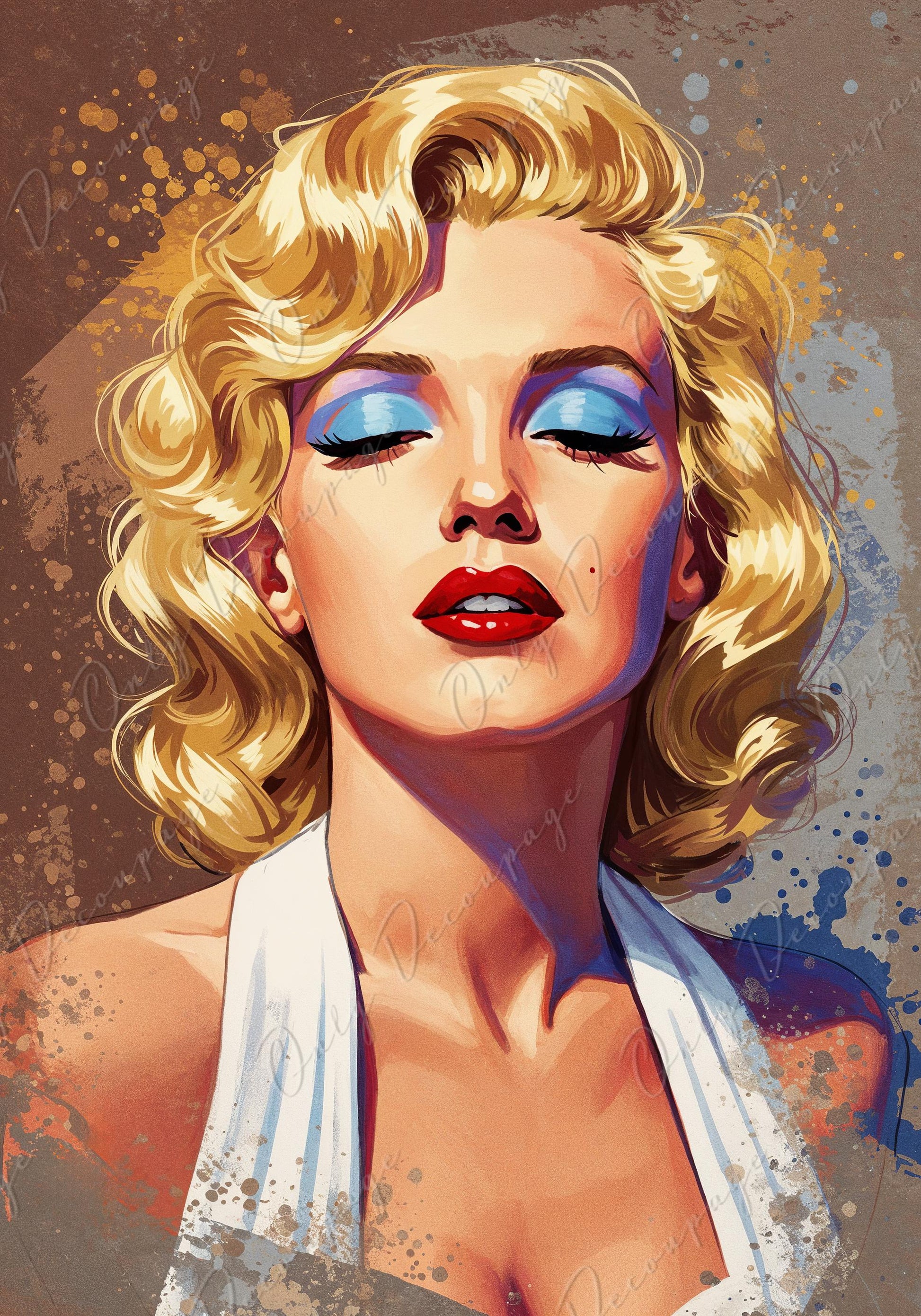 Large Decoupage Paper for Furniture - Marilyn Series - 7 Size Options - Blondie