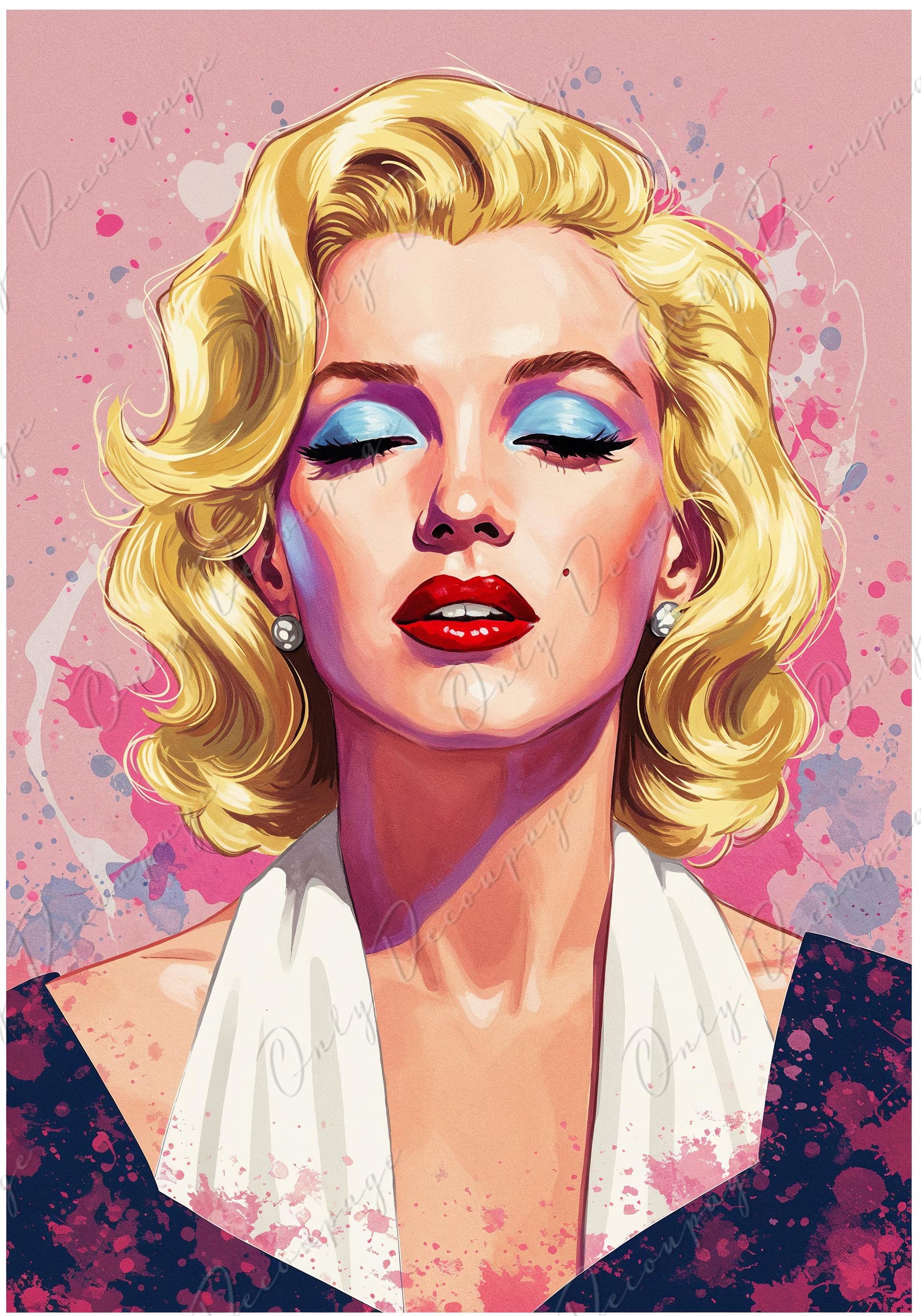 Large Decoupage Paper for Furniture - Marilyn Series - 7 Size Options - Blondie