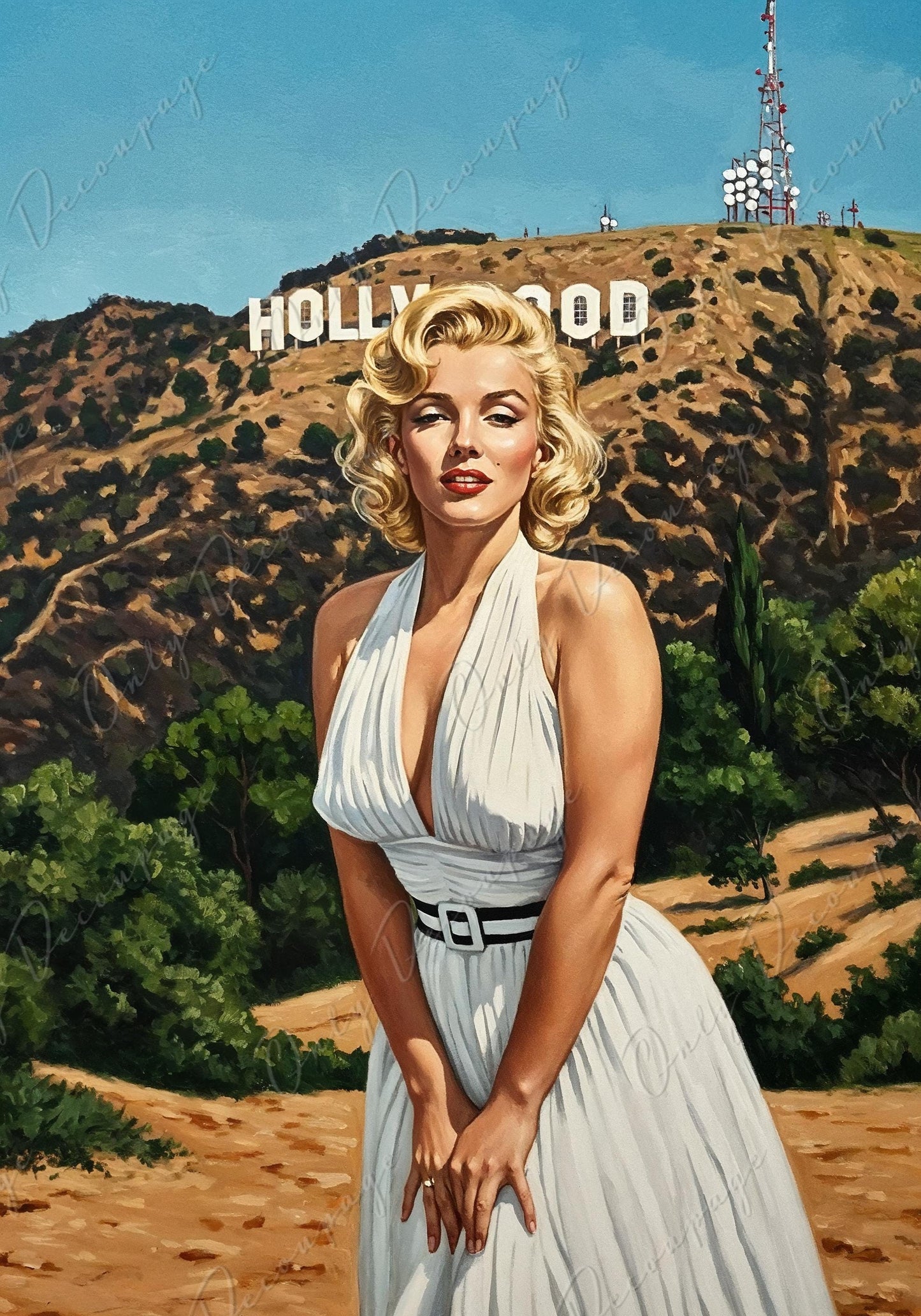 Large Decoupage Paper - 7 Size Options - Marilyn Series - Rice Paper for Furniture