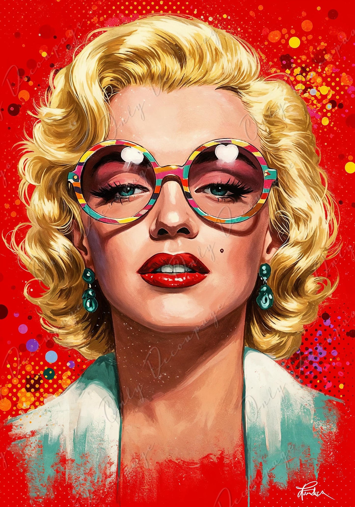 Large Decoupage Paper - 7 Size Options - Marilyn Series - Rice Paper for Furniture - Blondie - Pop Art