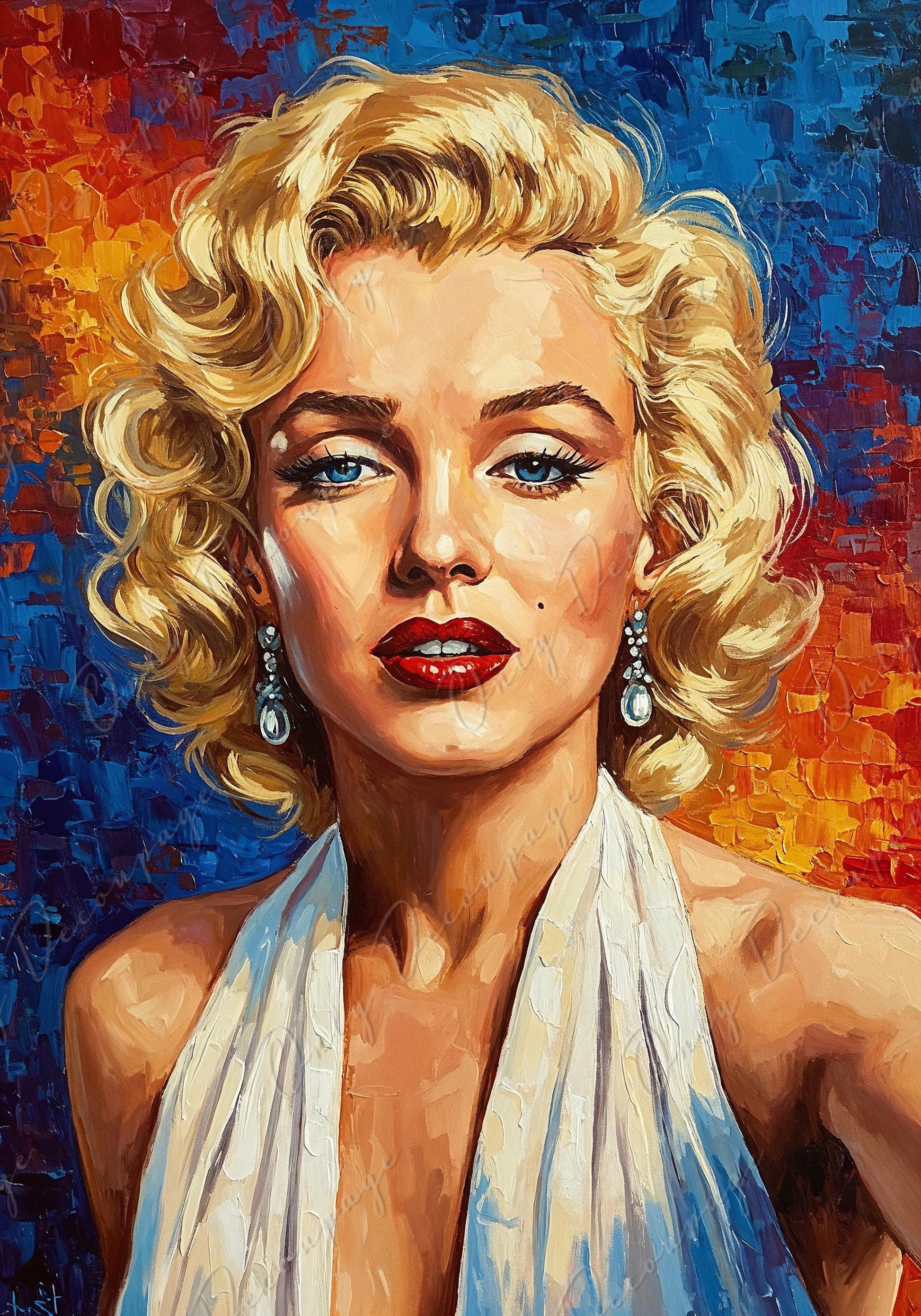 Marilyn Series - Large Decoupage Paper for Furniture - 7 Size Options - Rice Paper - Red