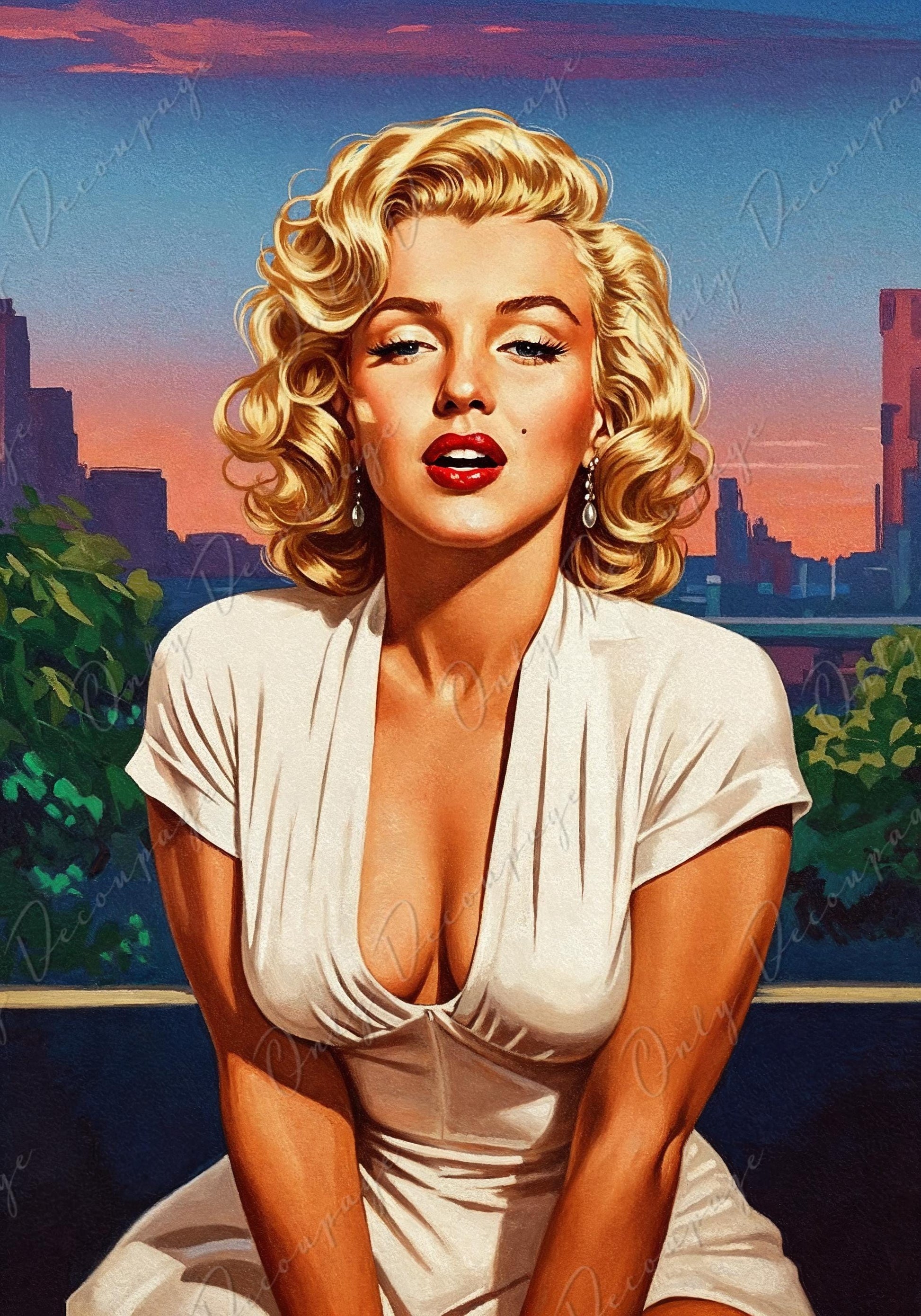 Large Decoupage Paper - 7 Size Options - Marilyn Series - Rice Paper for Furniture