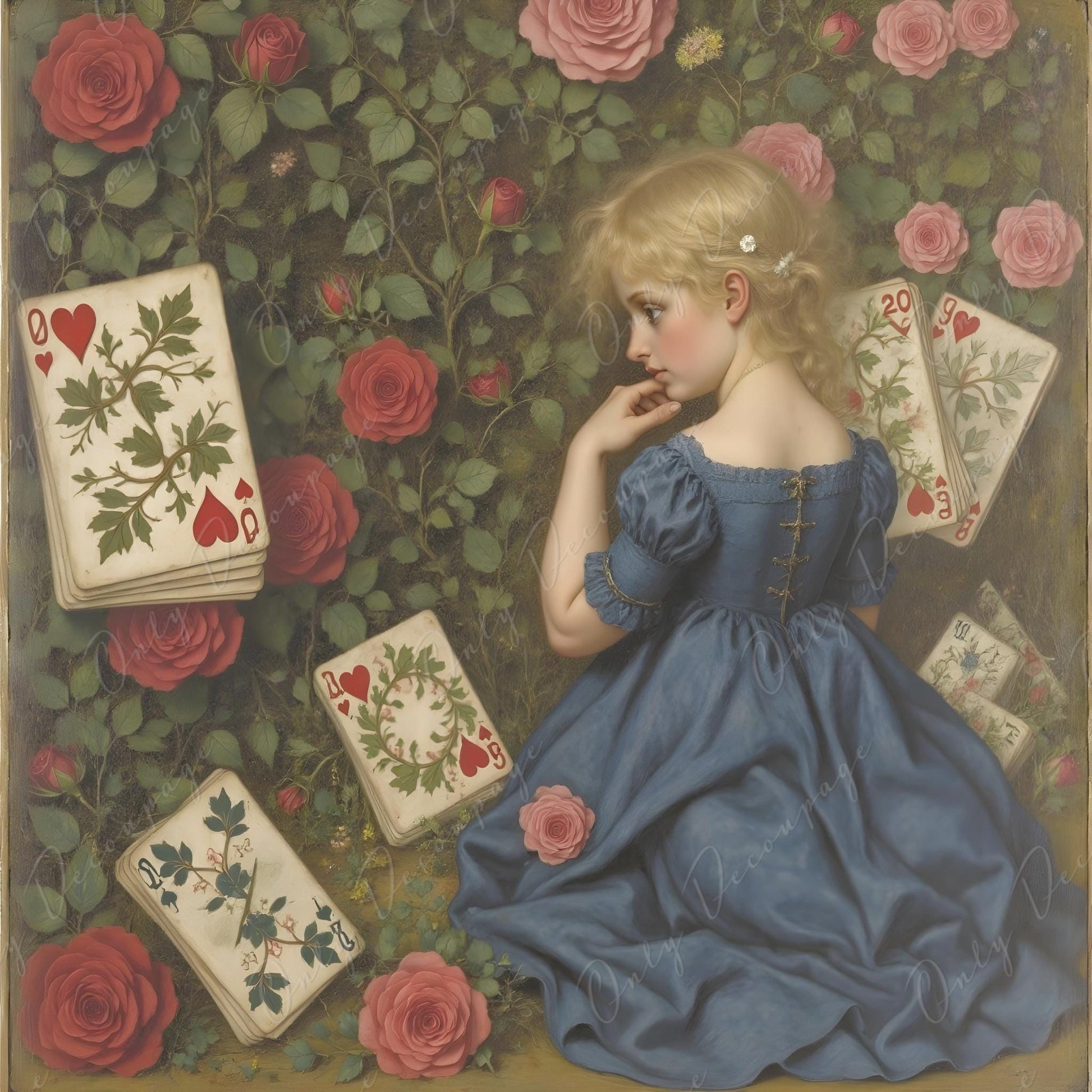 Fairytale Alice - Large Decoupage Paper for Furniture - 6 Size Options
