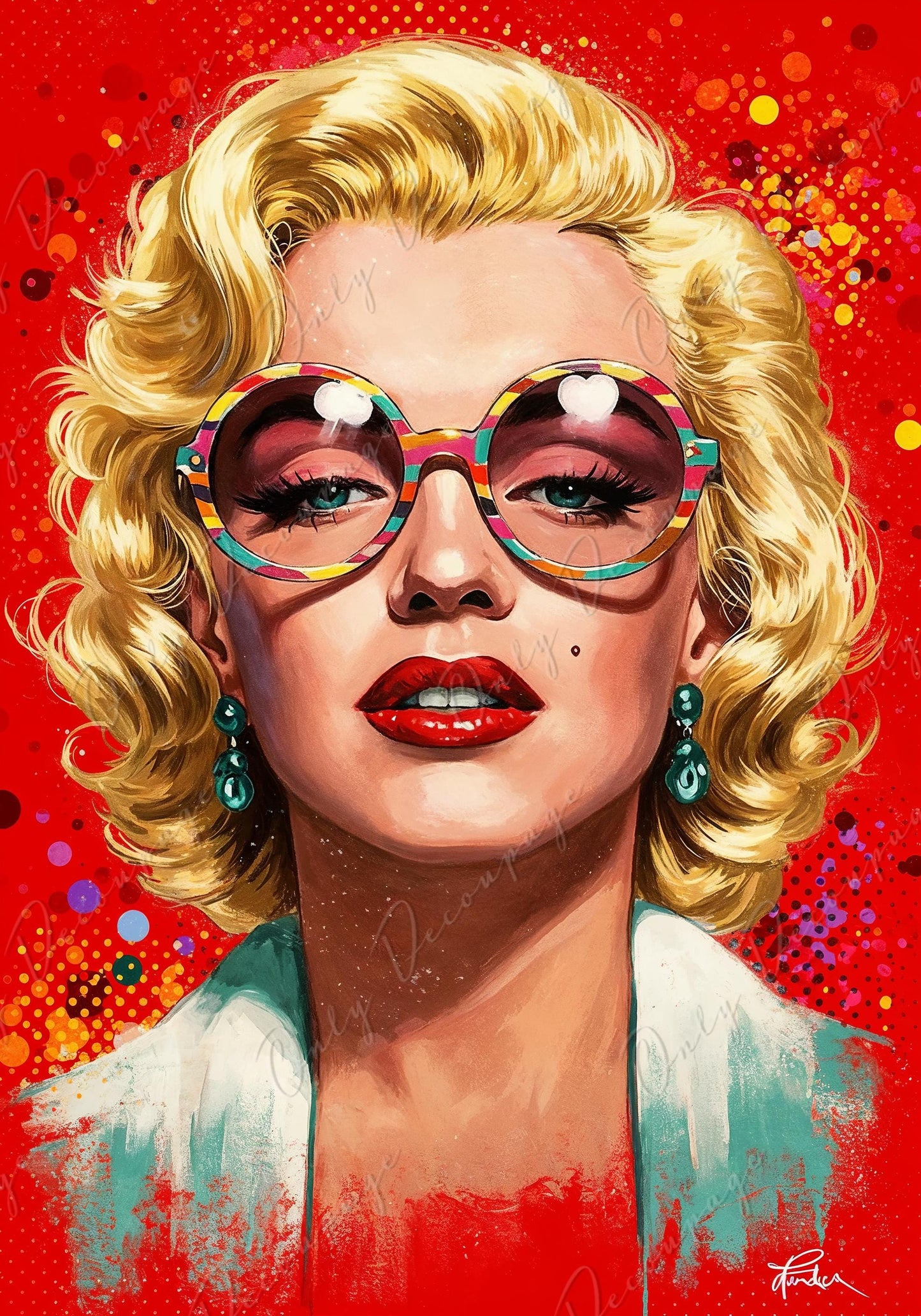 Large Decoupage Paper - 7 Size Options - Marilyn Series - Rice Paper for Furniture - Blondie - Pop Art