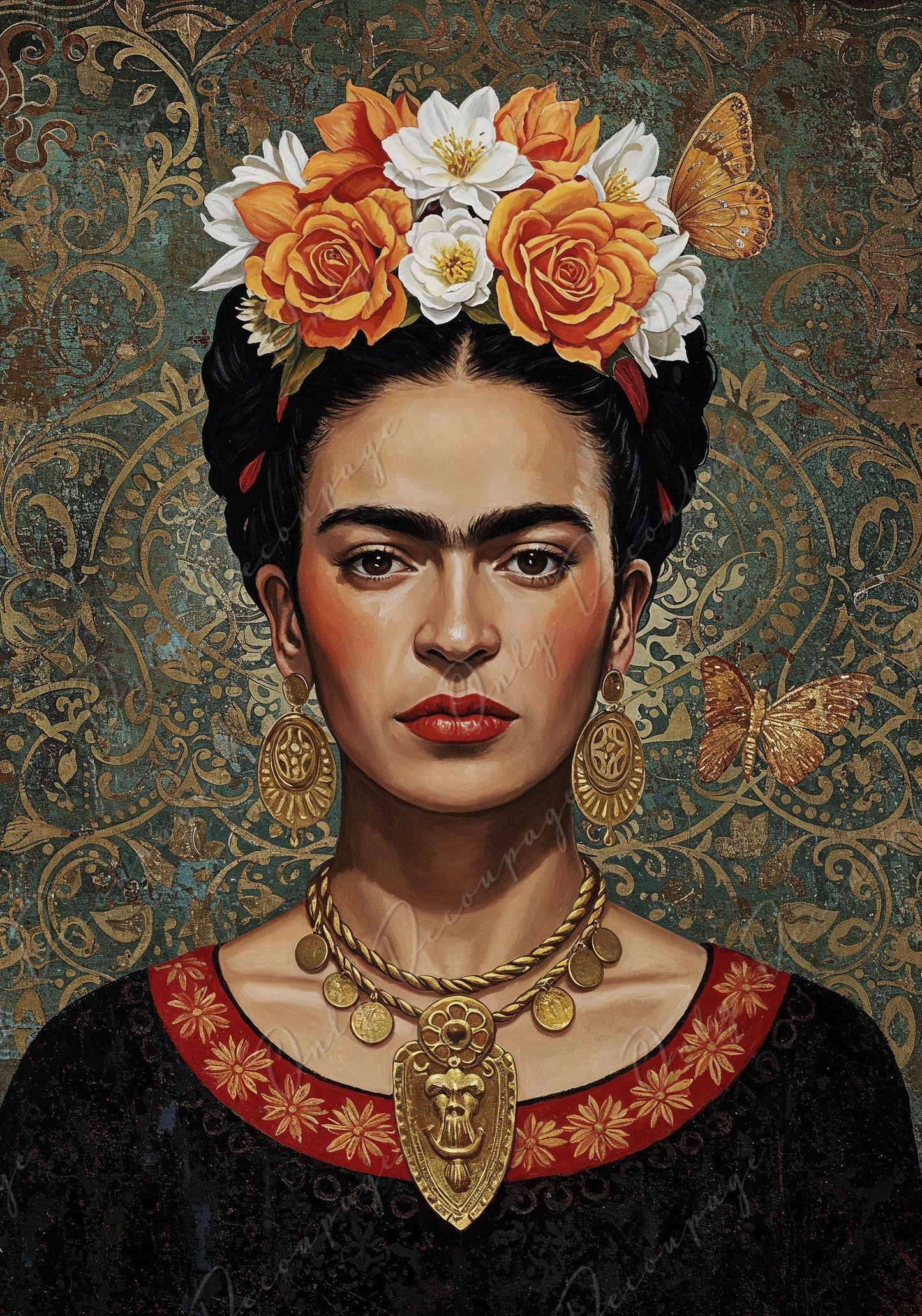 Frida Series - Decoupage Paper - 7 Size Options - Rice Paper Decoupage