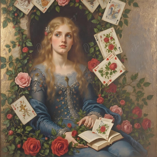 Fairytale Alice - Large Decoupage Paper for Furniture - 6 Size Options - Red Roses