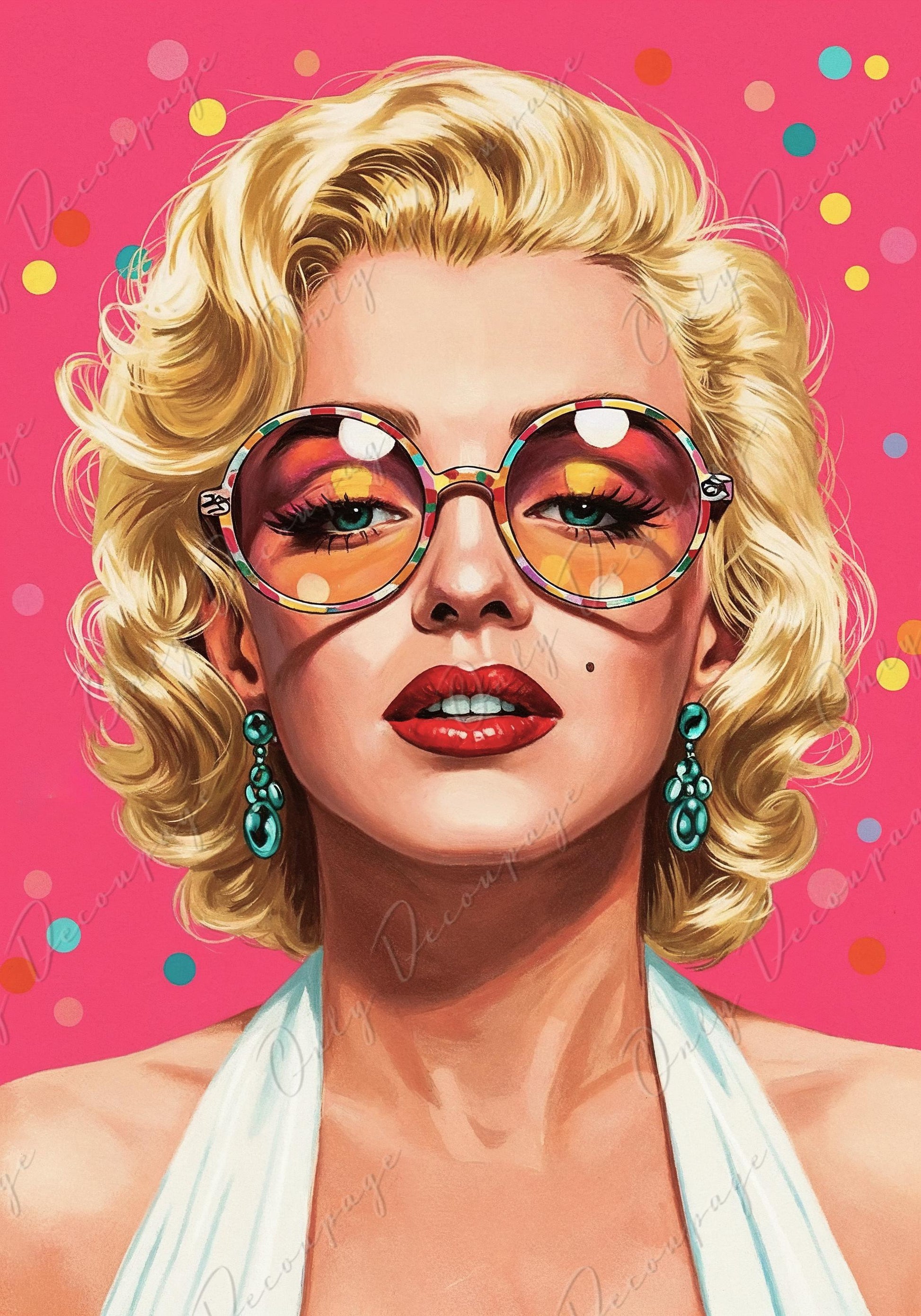 Large Decoupage Paper - 7 Size Options - Marilyn Series - Rice Paper for Furniture - Blondie - Pop Art
