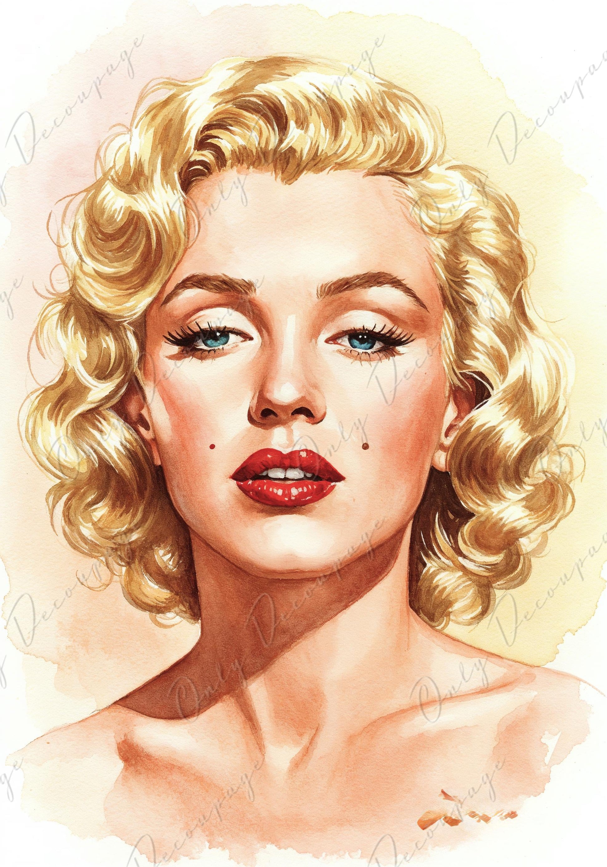 Large Decoupage Paper - 7 Size Options - Marilyn Series - Rice Paper for Furniture - Blondie - Pop Art