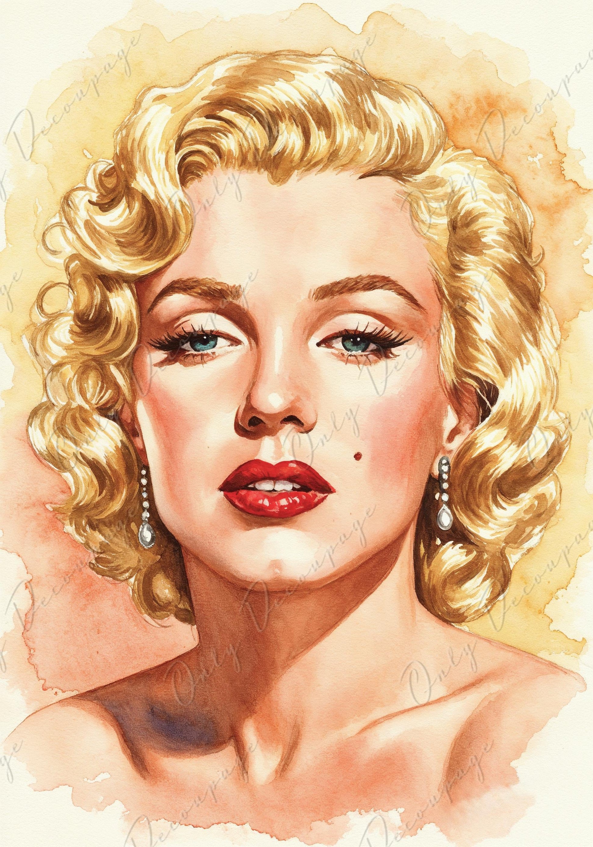 Large Decoupage Paper - 7 Size Options - Marilyn Series - Rice Paper for Furniture - Blondie - Pop Art