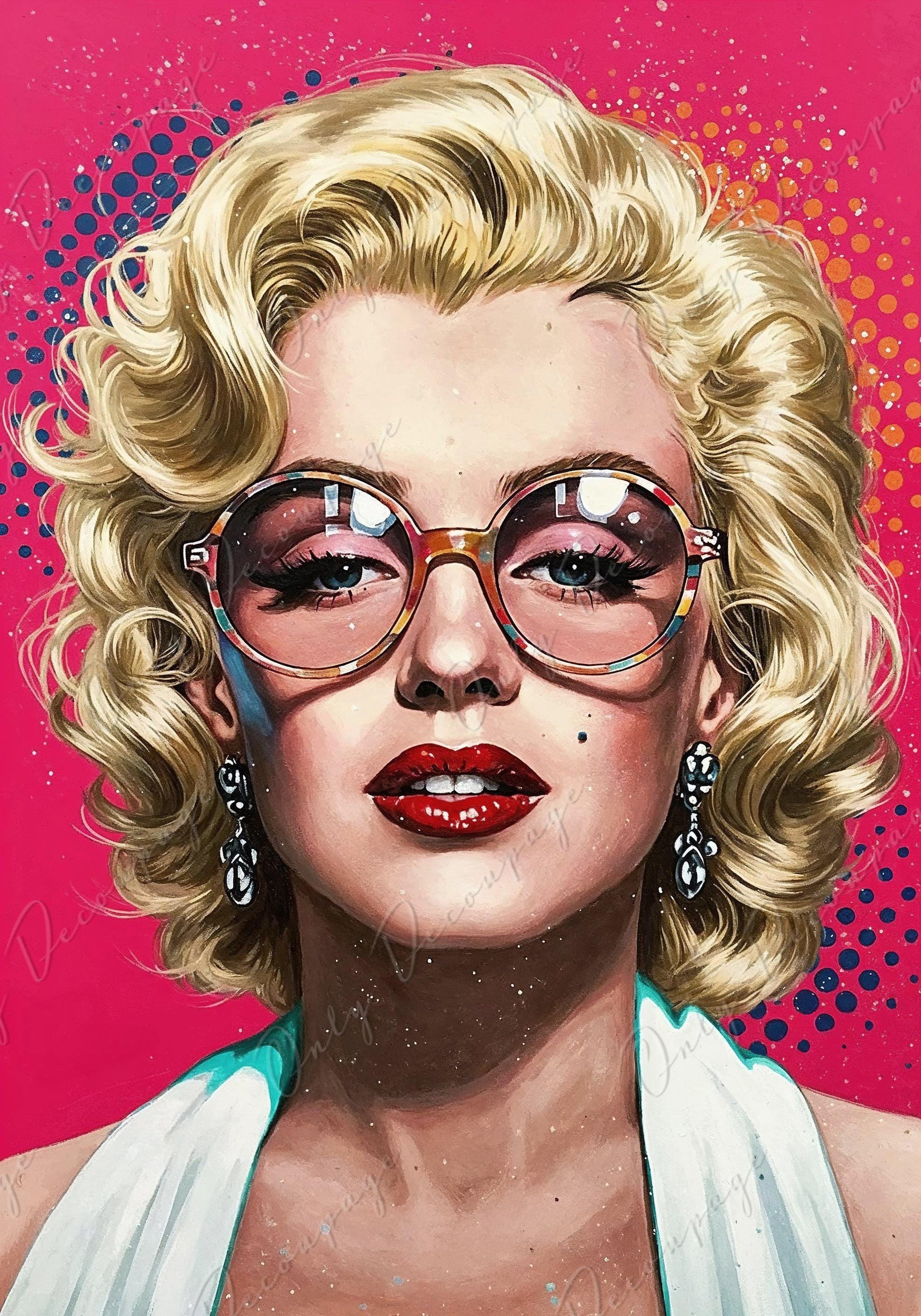 Large Decoupage Paper - 7 Size Options - Marilyn Series - Rice Paper for Furniture - Blondie - Pop Art