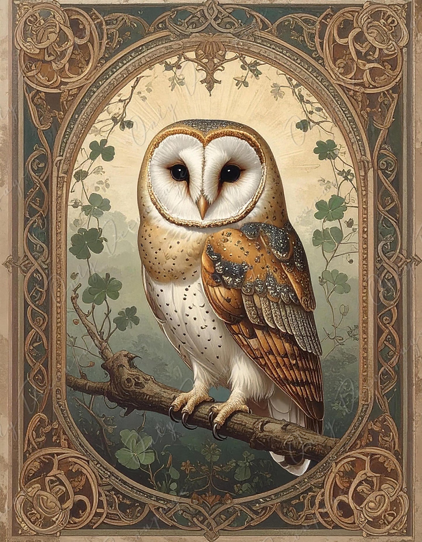 Large Decoupage Paper for Furniture - 8 Size Options - Floral Owl Rice Paper