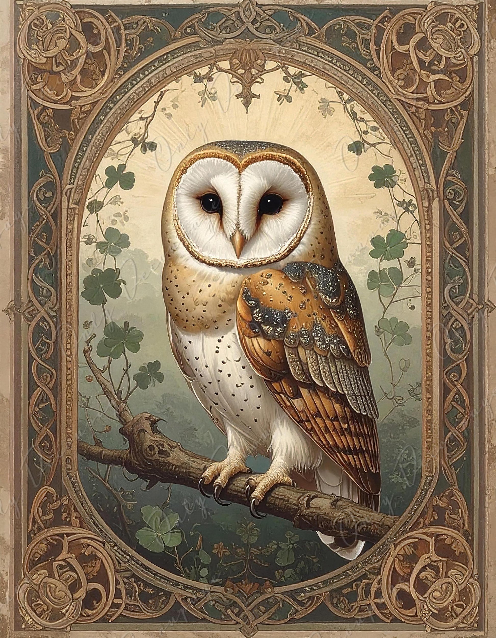 Large Decoupage Paper for Furniture - 8 Size Options - Floral Owl Rice Paper