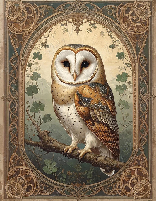 Large Decoupage Paper for Furniture - 8 Size Options - Floral Owl Rice Paper