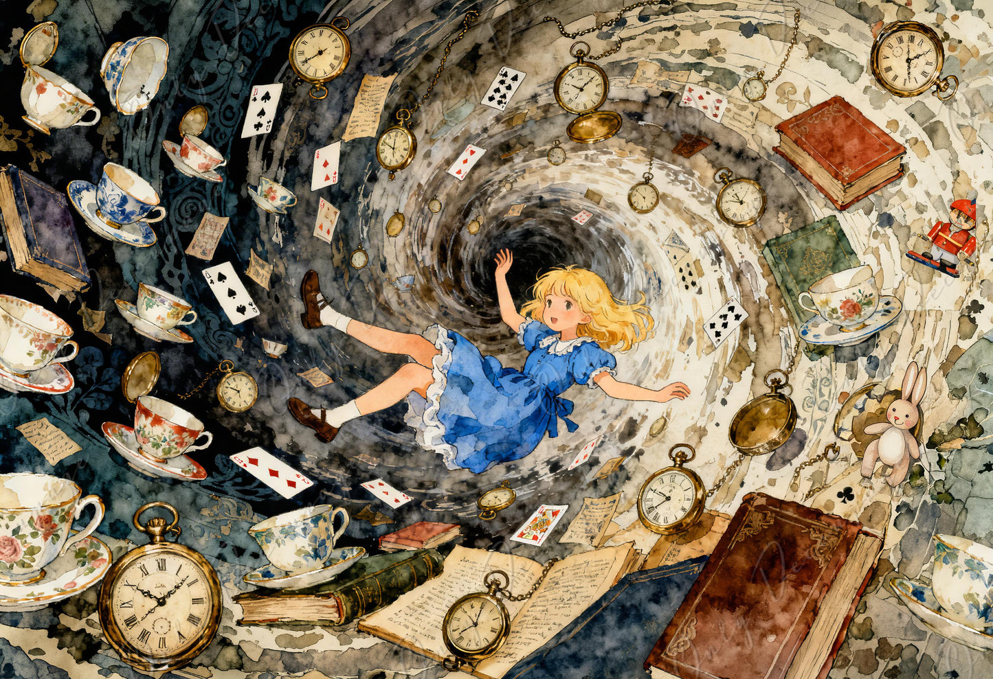 Fairytale Alice Decoupage Paper — 8 Size Options — Rabbit Hole Rice Paper