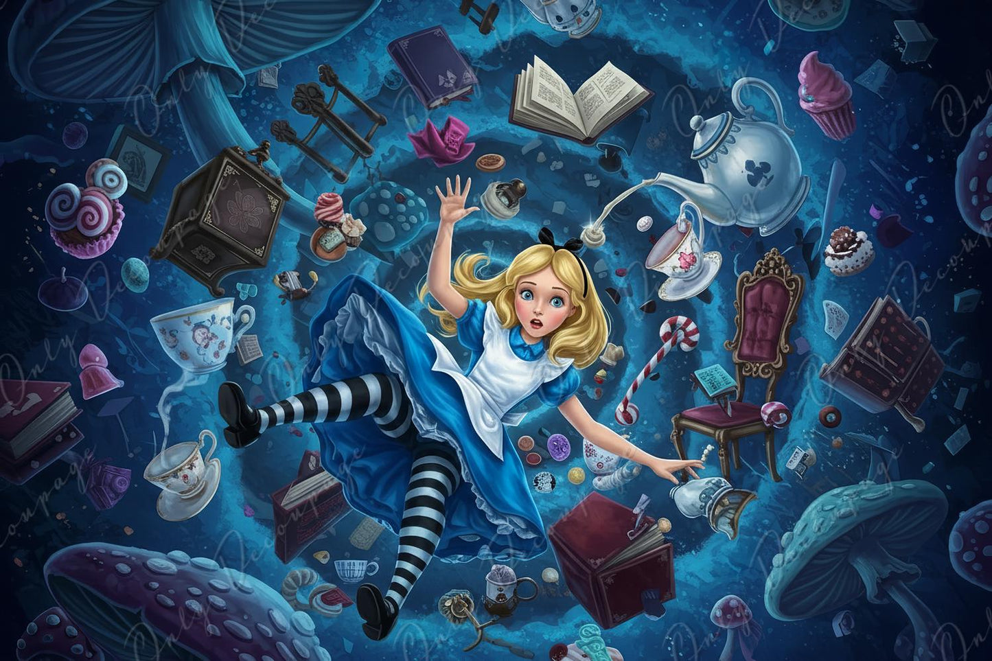Fairytale Alice - Furniture Decoupage Paper - 8 Size Options - Rabbit Hole Rice Paper