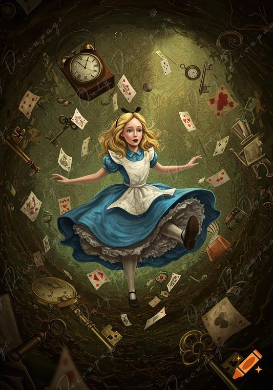Furniture Decoupage Paper — 8 Size Options — Alice in Wonderland Rice Paper