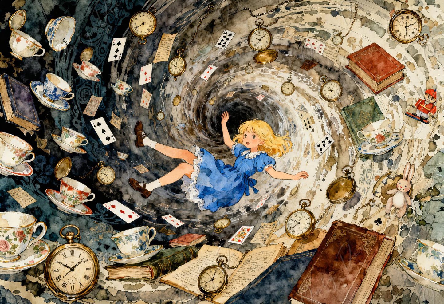 Fairytale Alice Decoupage Paper — 8 Size Options — Rabbit Hole Rice Paper