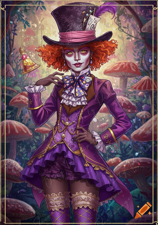 Mad Hatter Furniture Decoupage Paper — 8 Size Options — Gothic Wonderland Rice Paper
